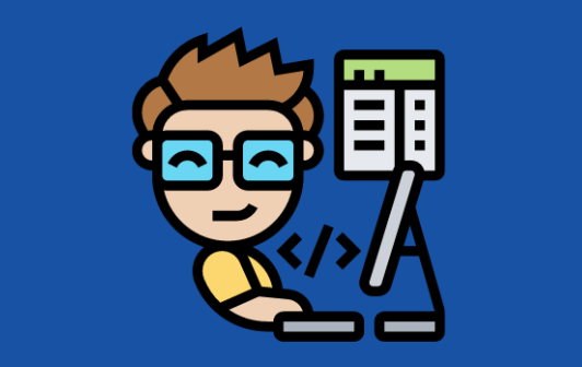 a cartoon of a person using a computer