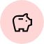 a black and white piggy bank