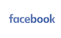 a facebook logo with a white background
